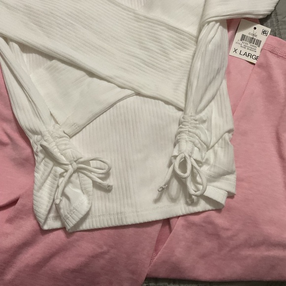 Epic Threads Ribbed Long Sleeve Shirt & Ideology Pink Rose Capri Joggers Both XL - Picture 3 of 3